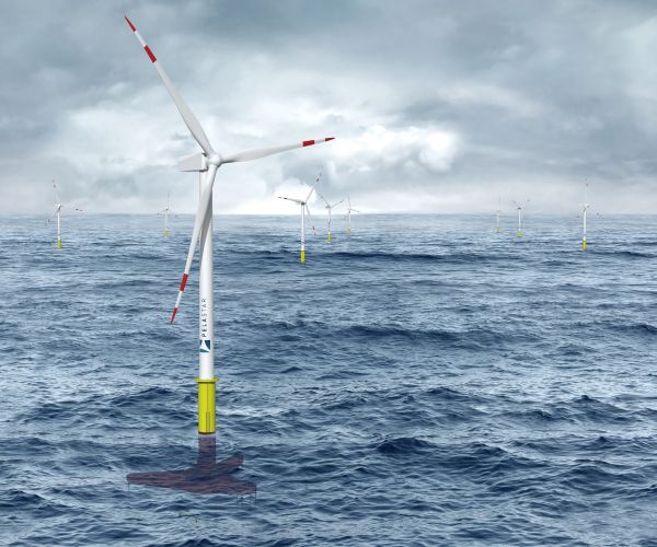 A deep sea wind farm