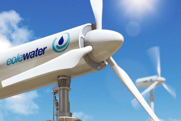 A wind turbine to condense water from the air