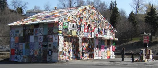 abandoned gas station recycled art 5784