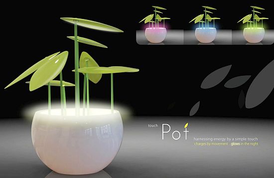 aydan designs touchpot concept electricity generat