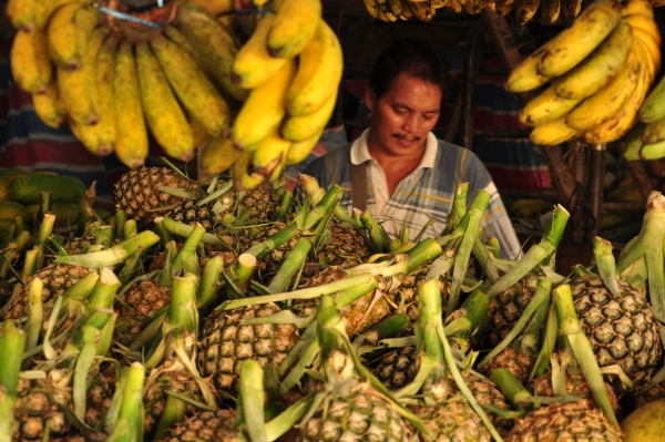 bananas and pineapples