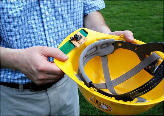 battery free hard hat smarthat created by matt rey