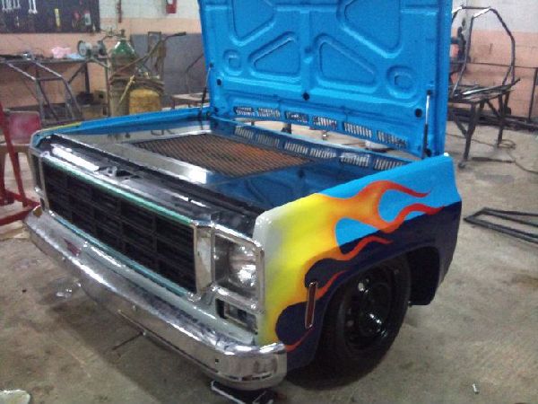 BBQ Made From Front of a 78 GMC Pick-Up Truck
