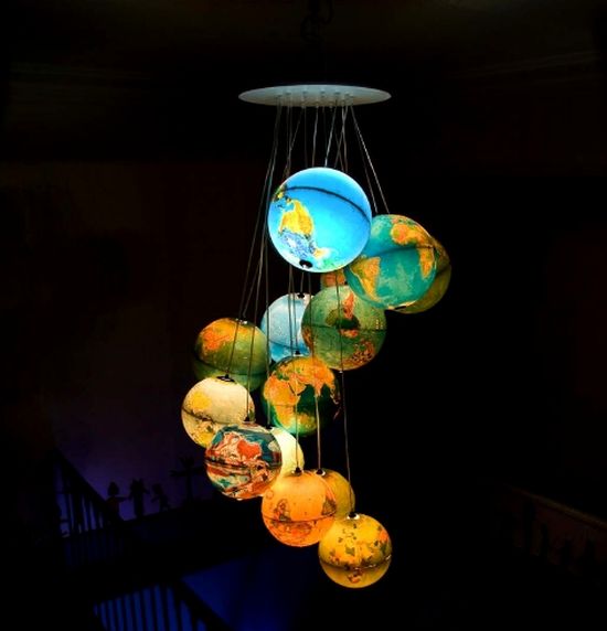 chandelier made from globe 1