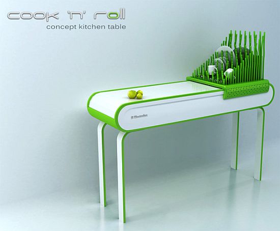 cook n roll concept kitchen table by zivile janusk