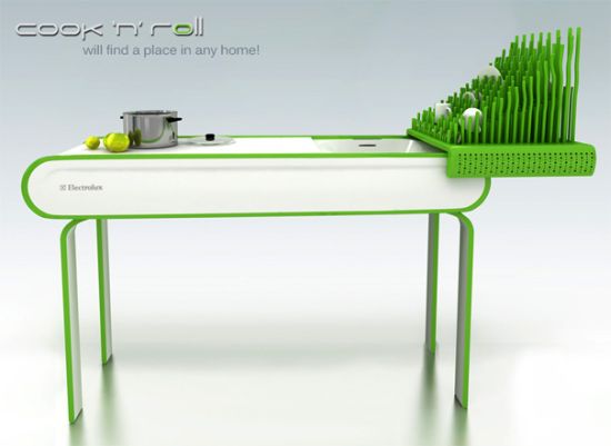 cook n roll concept kitchen table by zivile janusk