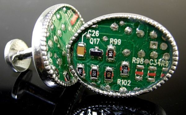 Cufflinks Recycled PC Circuit Board Geek