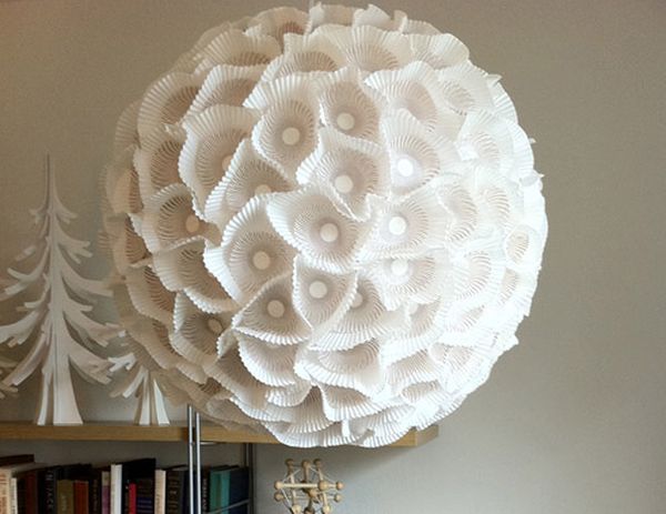 diy project: sculptural paper orb lights