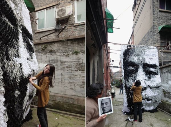 Extraordinary Portrait Made From 750 Pairs Of Socks