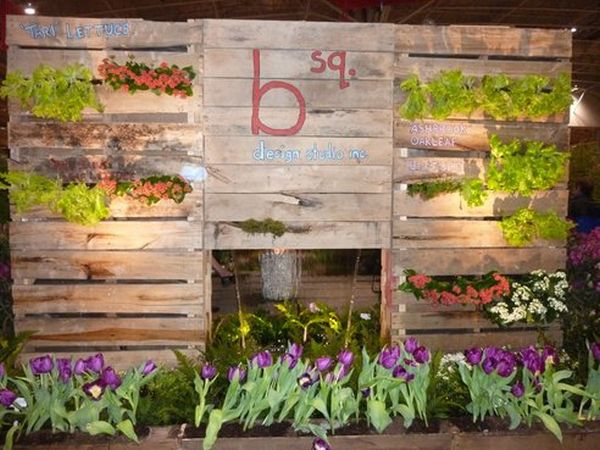 Garden Display Built Completely From Used Pallets