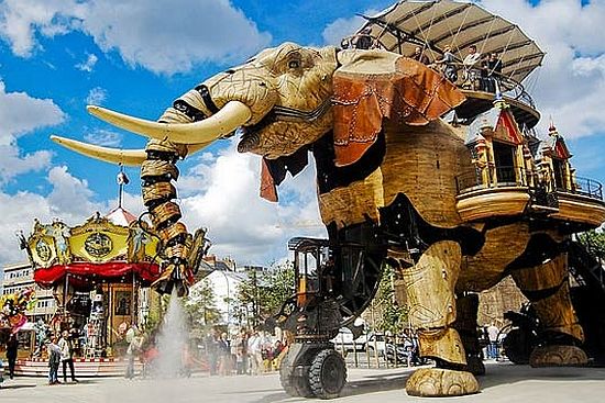 giant mechanical elephant created using recycled m