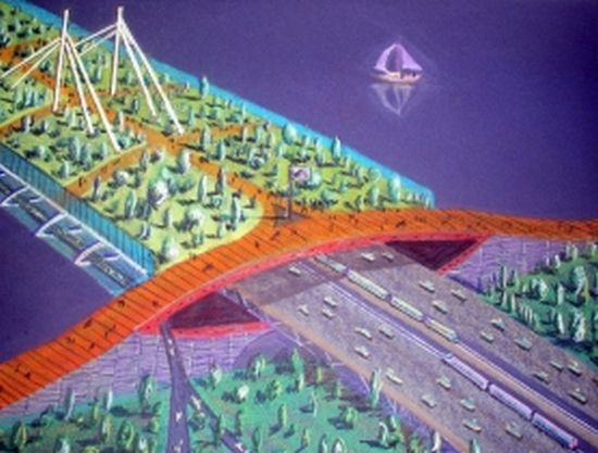 green roofed columbia river crossing