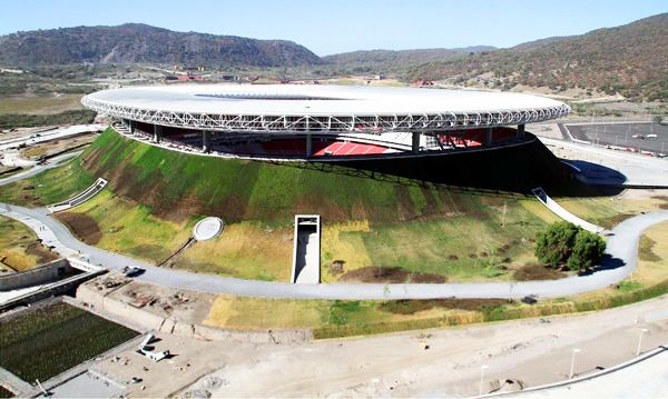 Volcano-shaped soccer stadium - Ecofriend