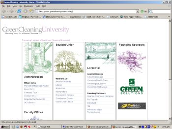 green cleaning university website