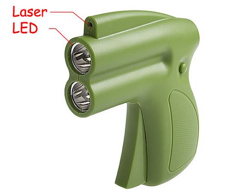 hand powered laser flashlight