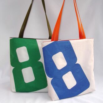 handmade tote from recycled sails