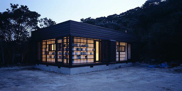 House made from bookshelves