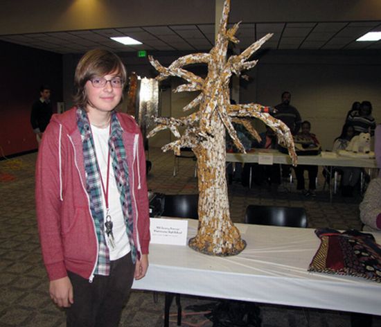 jeremey drenners tree made with cigarette butts