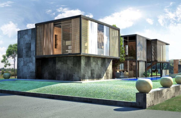 工場組立式の現代風の7戸の家 Ecofriend