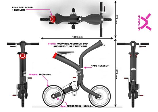 le pliable concept folding bike by saul maret 4