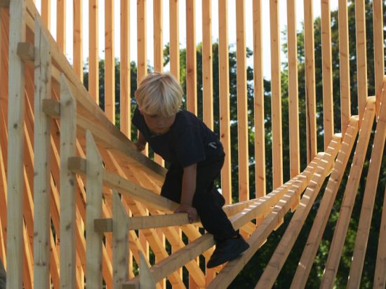 organic cube sculptural timber structure lets sunr