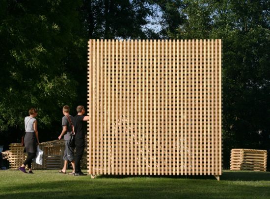 organic cube sculptural timber structure lets sunr