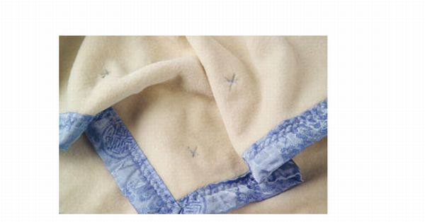 Organic Velour/Blue Silk Crib Blanket