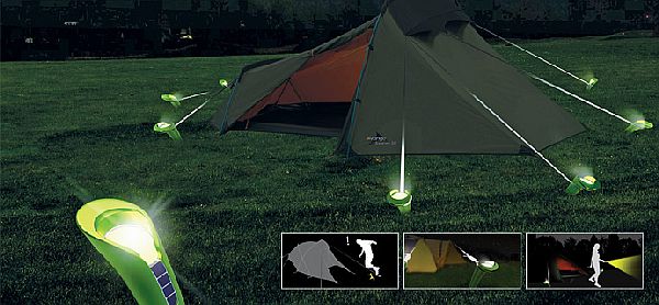 Pin Lights stake your tent and light up your campsite