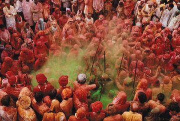 playing holi