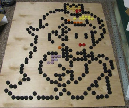 princess peach from discarded bottle caps 4