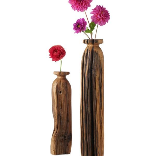 Reclaimed wood vases