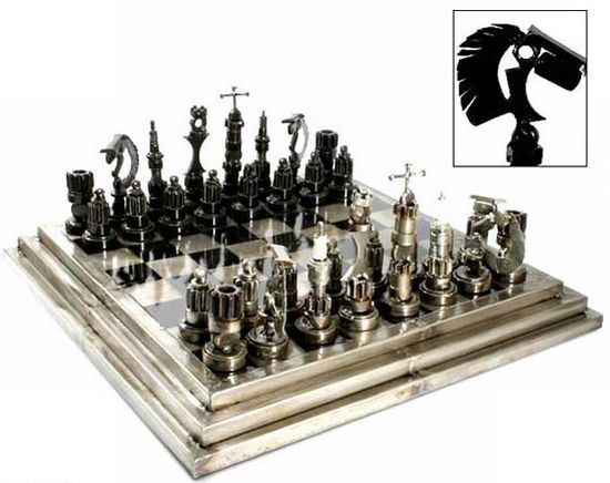 recycled chess set