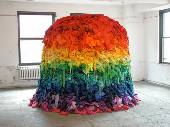 recycled clothing art by alain guerra and neraldo 
