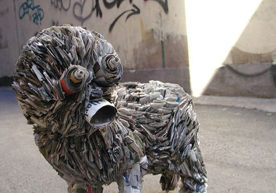 recycled newspaper sculptures by nick georgiou 1