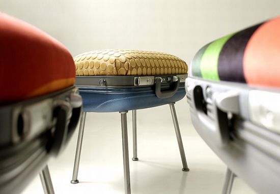 recycled suitcase seating FoGtu 5638