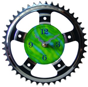 recycled clock from bicycle chain rings