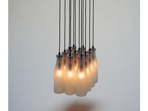 Recycled Milk Bottle lamp