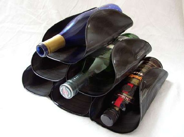 Recycled Record Wine Racks