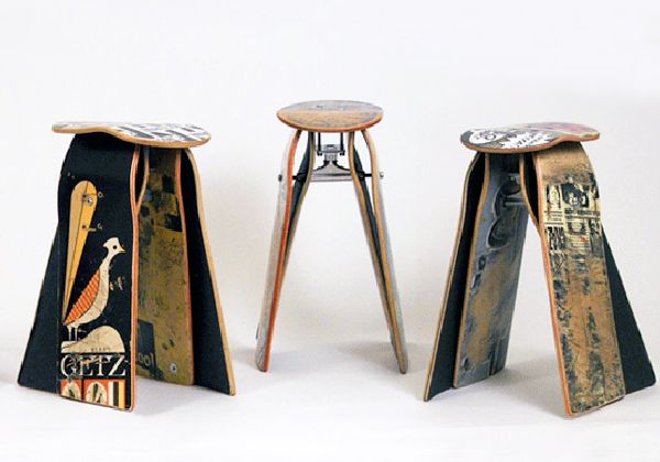 Recycled Skateboard Stools