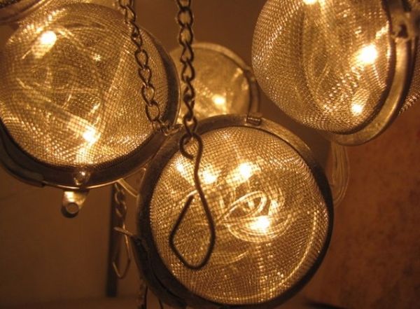 Recycled Tea Strainer Lamp