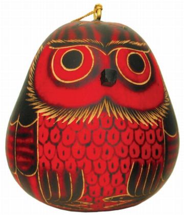 red owl petite gourd ornament 9
