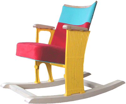 rocky chair yellow red