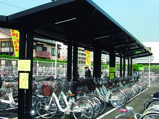 sanyo electric solar powered bike charging station