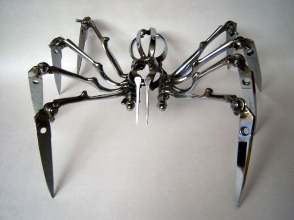 Scissors Confiscated by the TSA Welded into Spiders