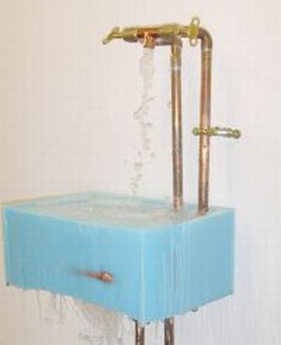 sink made of soap displayed at the exhibition