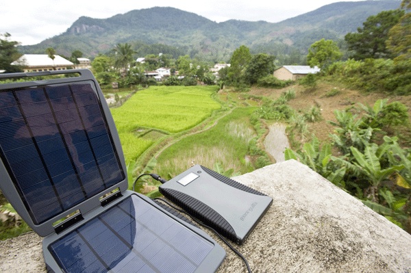 Solar powered laptop charger
