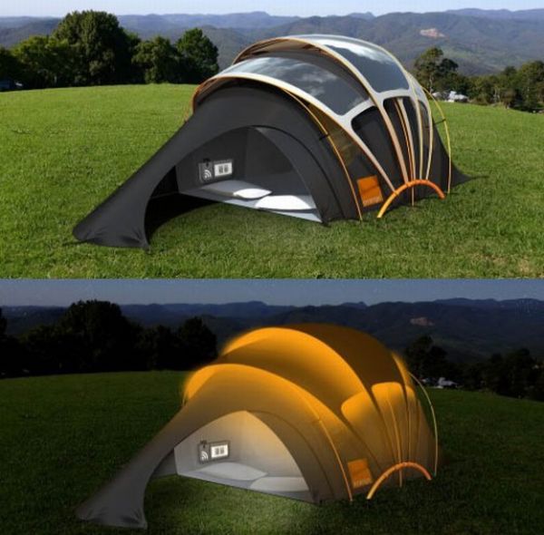 Solar powered tent
