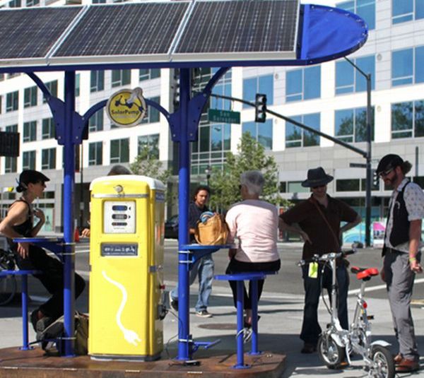 Solar pump charging station