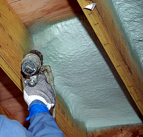 Spray foam insulation process