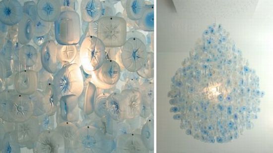 stuart haygarth recycled bottle drop chandelier